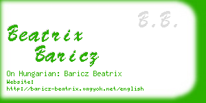 beatrix baricz business card